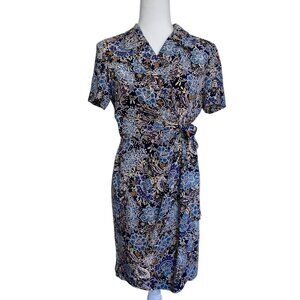 Talbots Vintage 100% Silk Floral Paisley Wrap Dress 6P